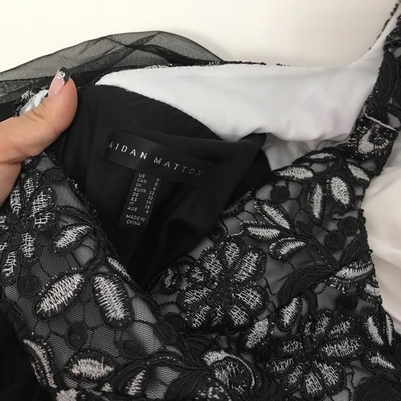 Aidan Mattox Silk-trim Gown Women's Black - Picture 7 of 8